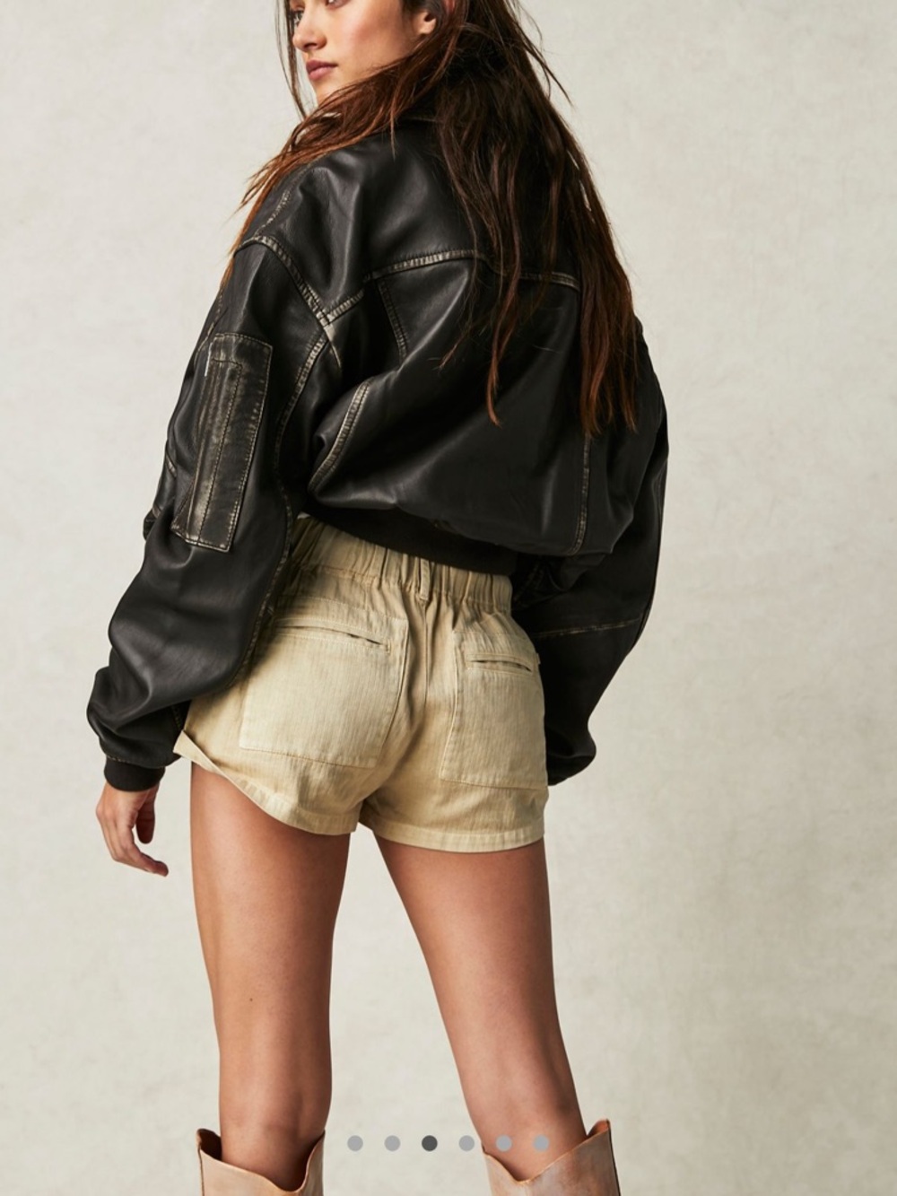 Free People Beige Cargo Drawstring Short - Picture 3 of 5